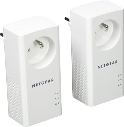 NETGEAR PLP1000, CPL 1000 mbps avec Port Ethernet, Prise CPL Fibre idéal pour avoir internet partout dans la maison et profiter du Multi-TV, compatible toutes box, fonction détection prise idéale